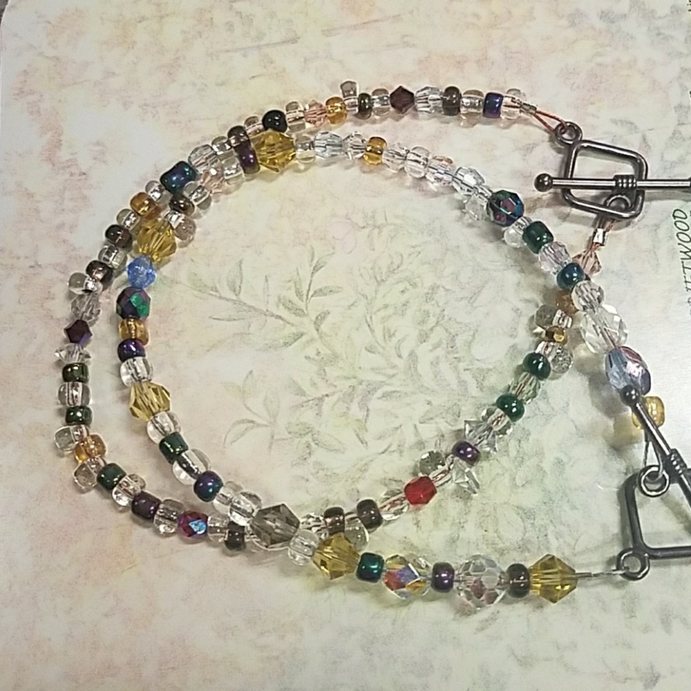 ❤ 2/$15 Colorful crystal bracelet pair